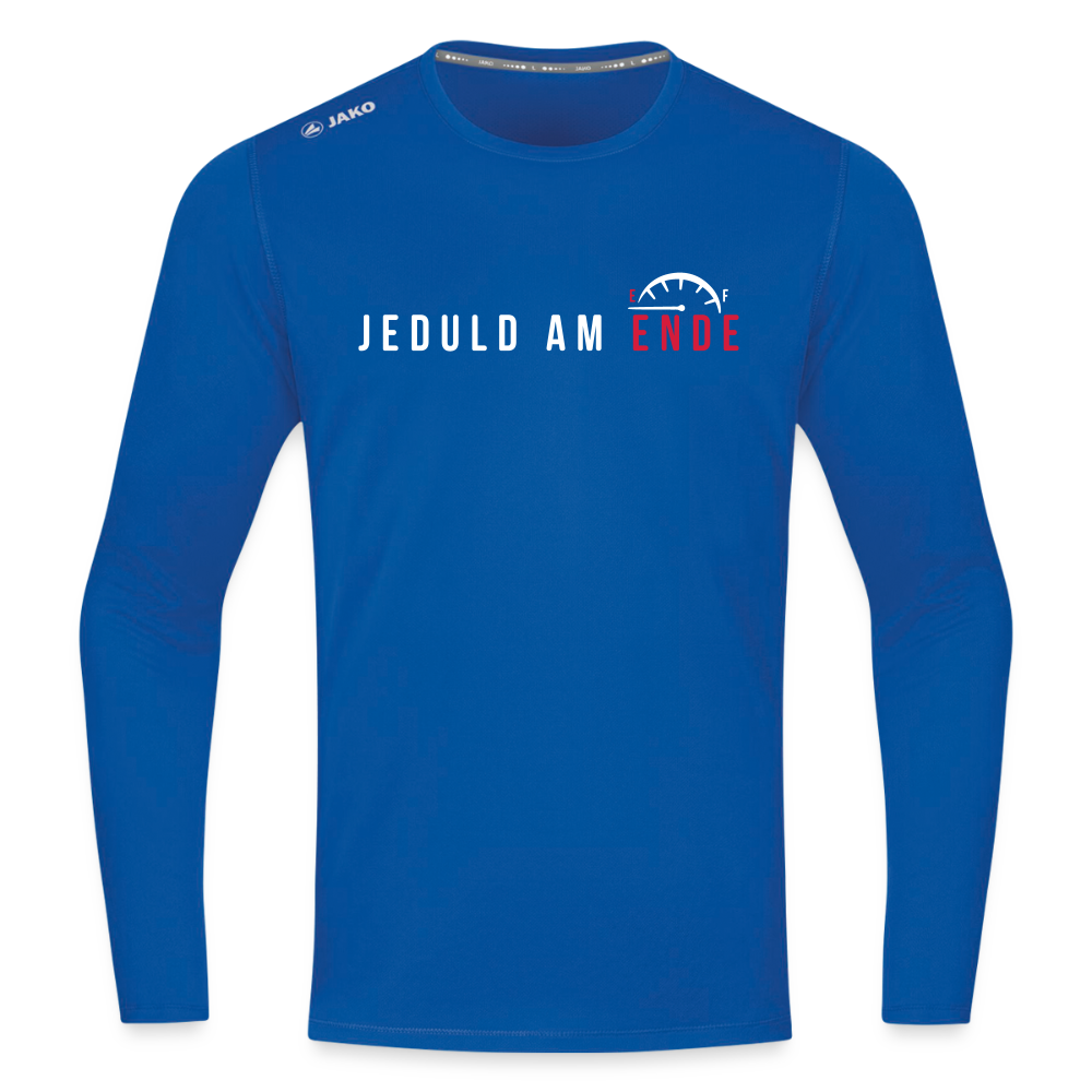 Jeduld am Ende - Männer Sport Langamshirt - Royalblau