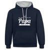 Opa wees allet - Kontrast Hoodie - Navy/Grau meliert