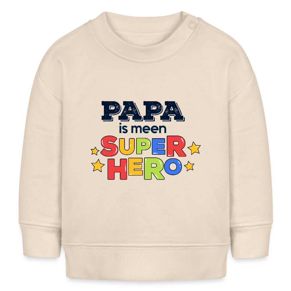 Super Hero - Baby Bio Pullover - Weißgrau