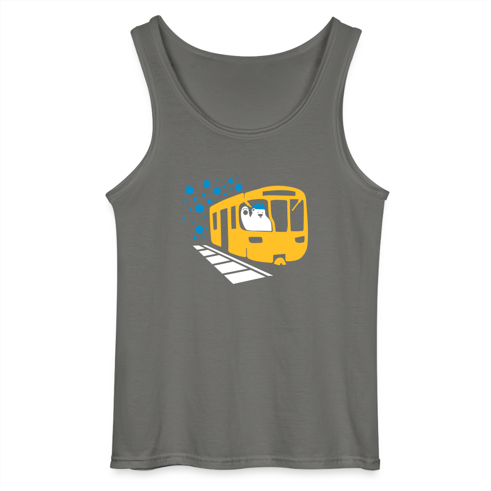 Bär in U-Bahn Kommt - Männer Tank Top - Anthrazit