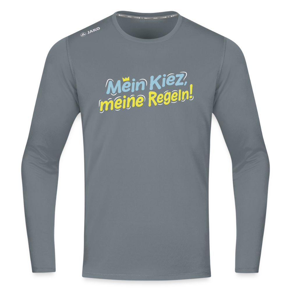Mein Kiez, meine Regeln! - Männer Sport Langamshirt - Grau
