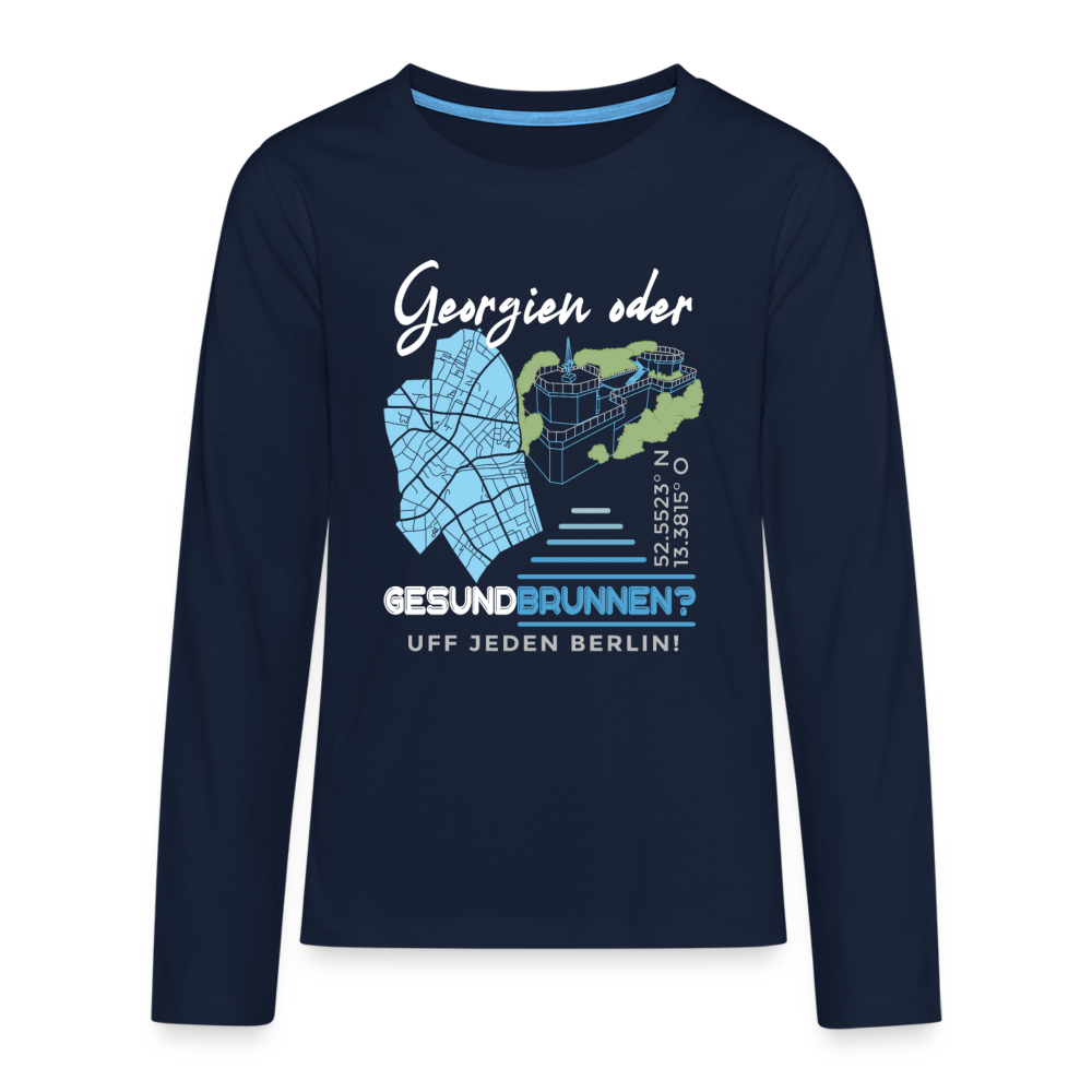 Georgien oder Gesundbrunnen - Teenager Langarmshirt - Navy