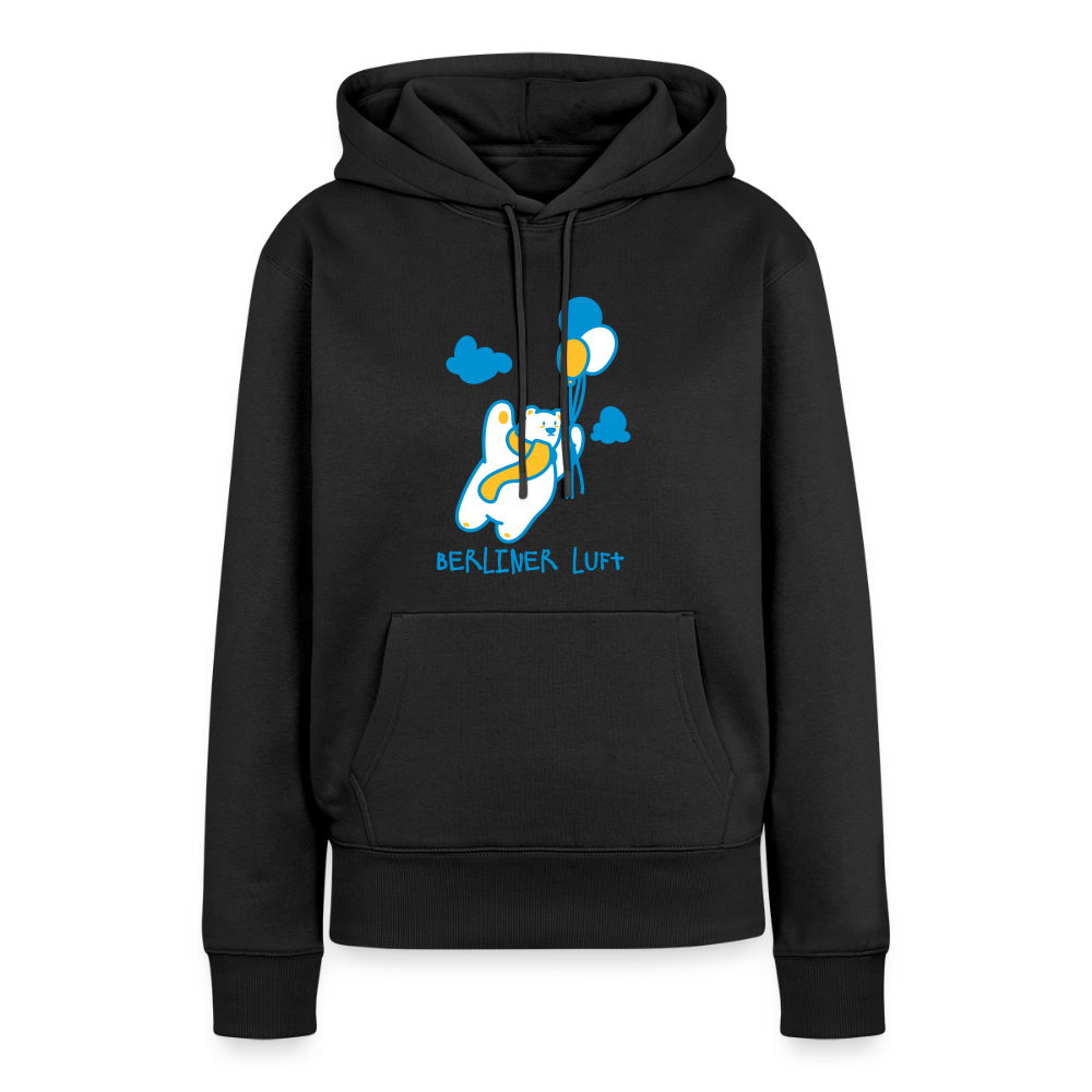 Der Bär fliegt - Frauen Premium Hoodie - Schwarz