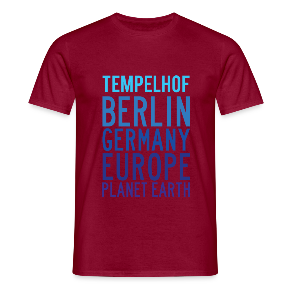 Tempelhof Planet Earth - Männer Premium T-Shirt - Ziegelrot