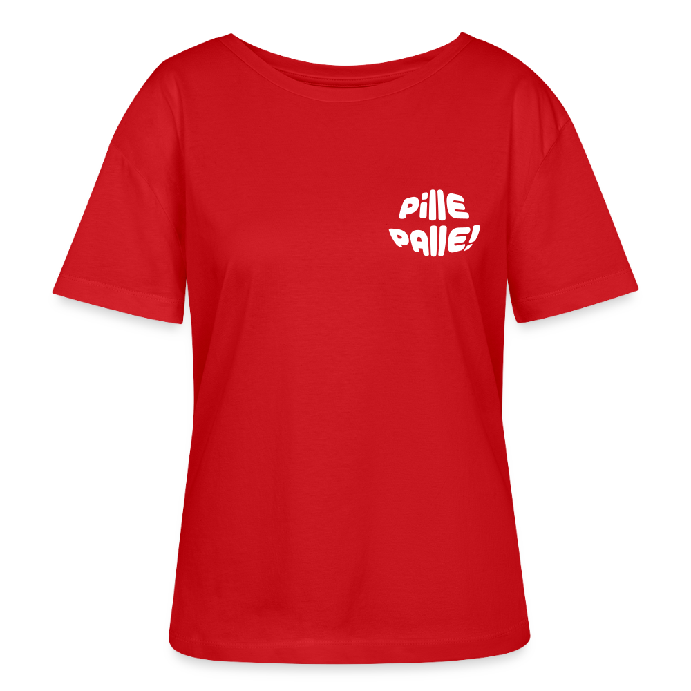 Pille Palle - Relaxed Rundhals Frauen Bio-T-Shirt - Rot