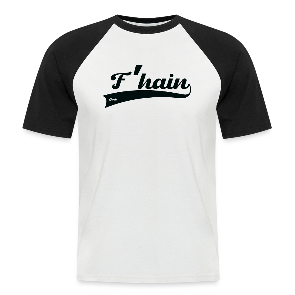 F'hain - Männer Baseball T-Shirt - Weiß/Schwarz