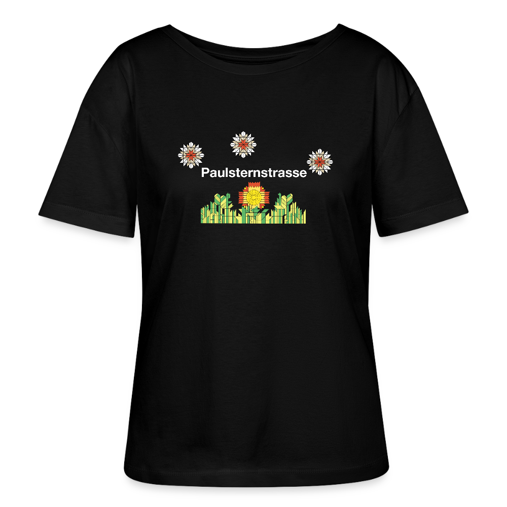Paulsternstrasse - Relaxed Rundhals Frauen Bio-T-Shirt - Schwarz