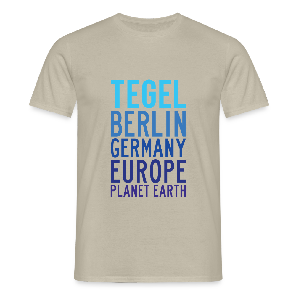 Tegel Planet Earth - Männer Premium T-Shirt - Sandbeige