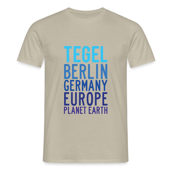 Tegel Planet Earth - Männer Premium T-Shirt - Sandbeige