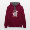 Panama oder Pankow - Kontrast Hoodie - Weinrot/Anthrazit