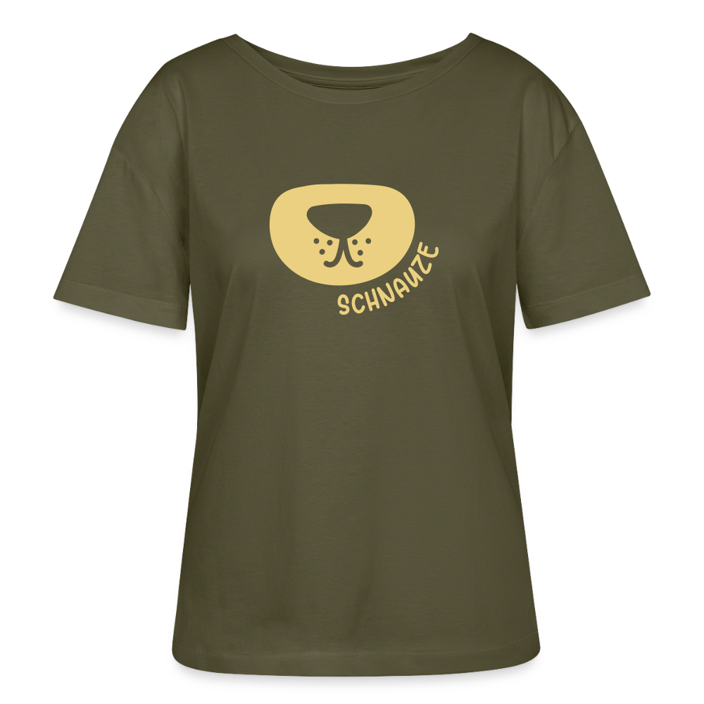 Schnauze - Relaxed Rundhals Frauen Bio-T-Shirt - Khaki