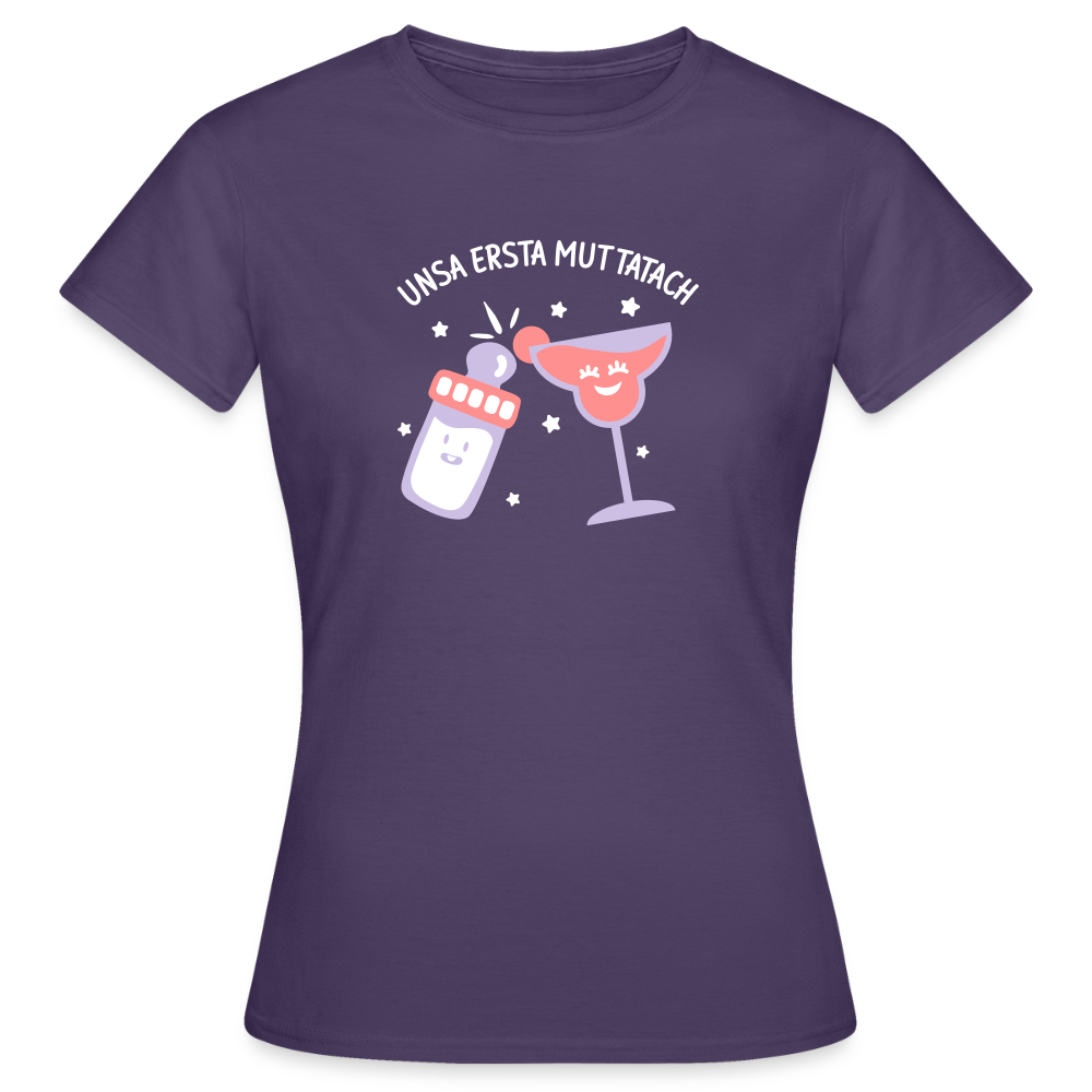 unsa ersta Muttatach - Frauen Premium T-Shirt - Dunkellila