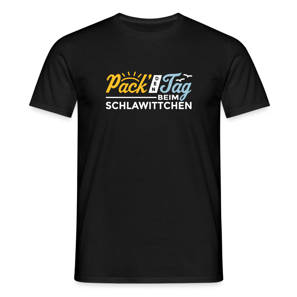 Pack' den Tag beim Schlawittchen - Männer Premium T-Shirt - Schwarz