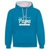 Opa wees allet - Kontrast Hoodie - Pfauenblau/Grau meliert