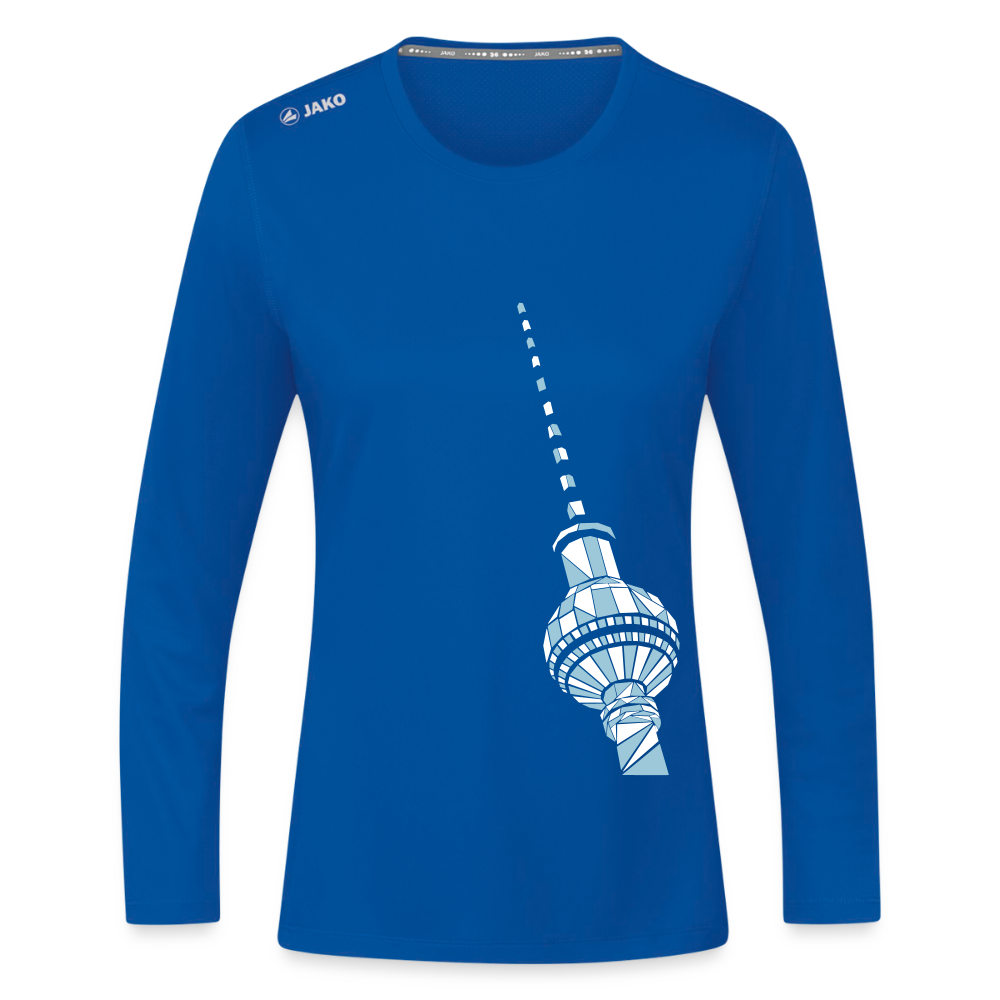 Fernsehturm Geometrie - Frauen Sport Langarmshirt - Royalblau
