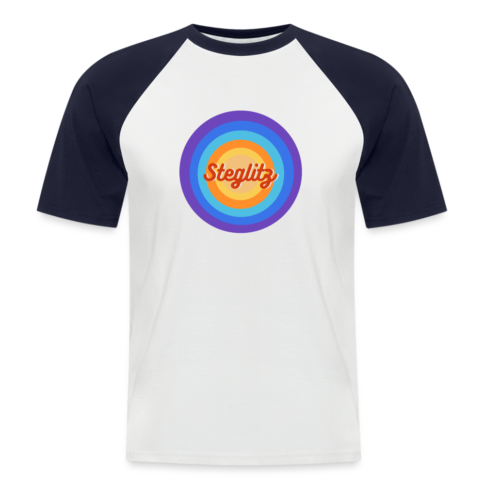 Steglitz Retro - Männer Baseball T-Shirt - Weiß/Navy