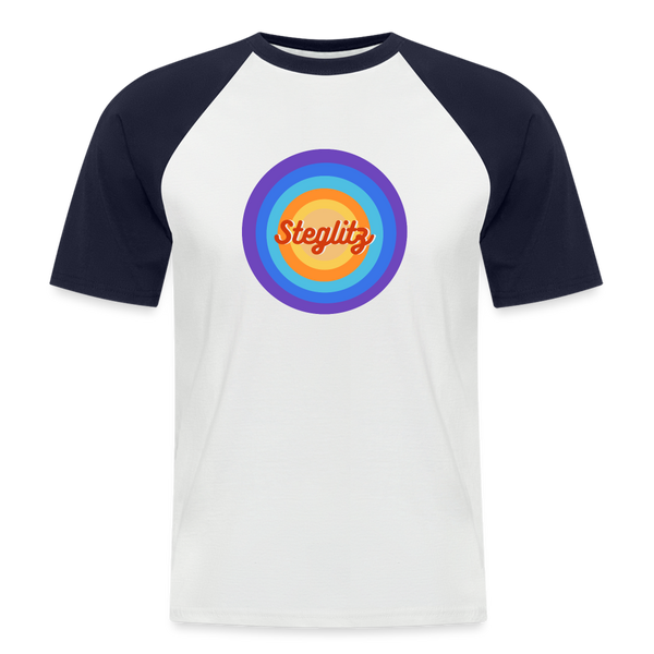 Steglitz Retro - Männer Baseball T-Shirt - Weiß/Navy