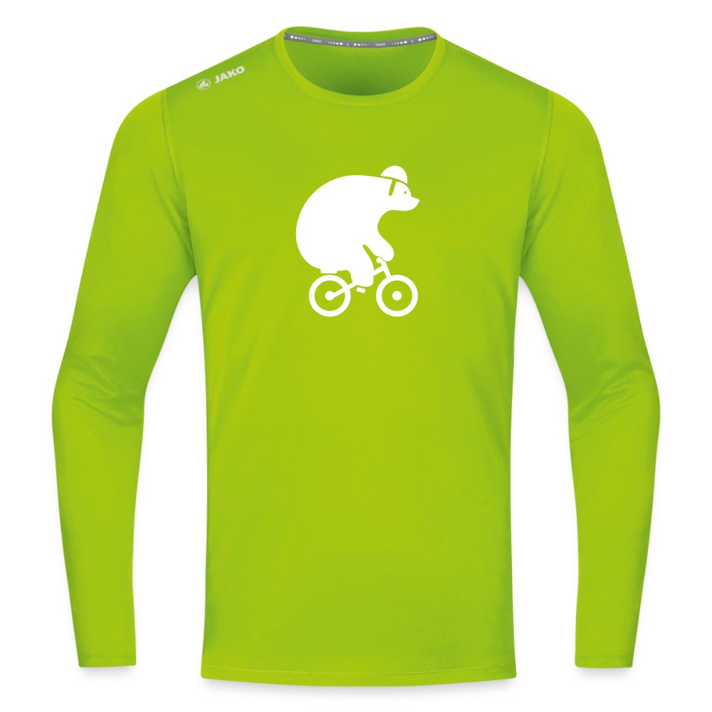 Fahrradbär - Männer Sport Langamshirt - Neongrün