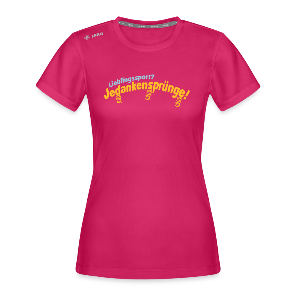 Lieblingssport? Jedankensprünge! - Frauen Sport-Shirt - dunkles Pink