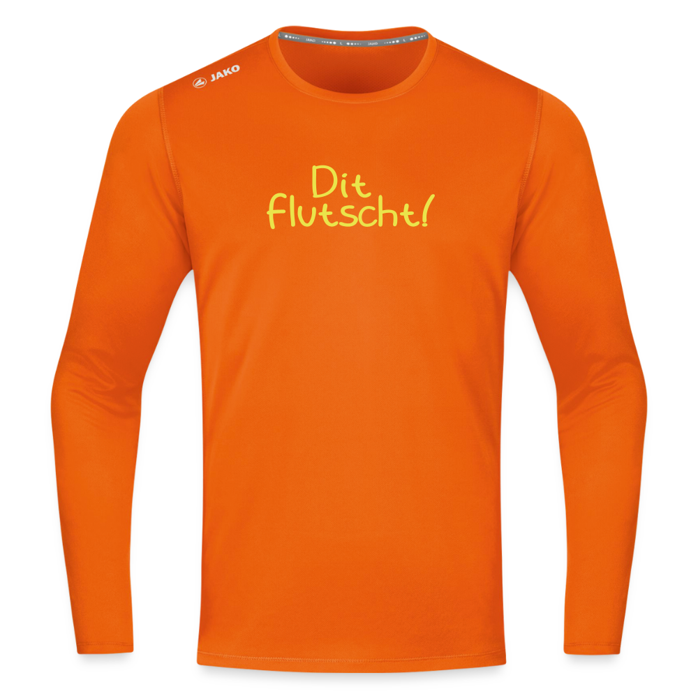 Dit flutscht! - Männer Sport Langamshirt - Neonorange