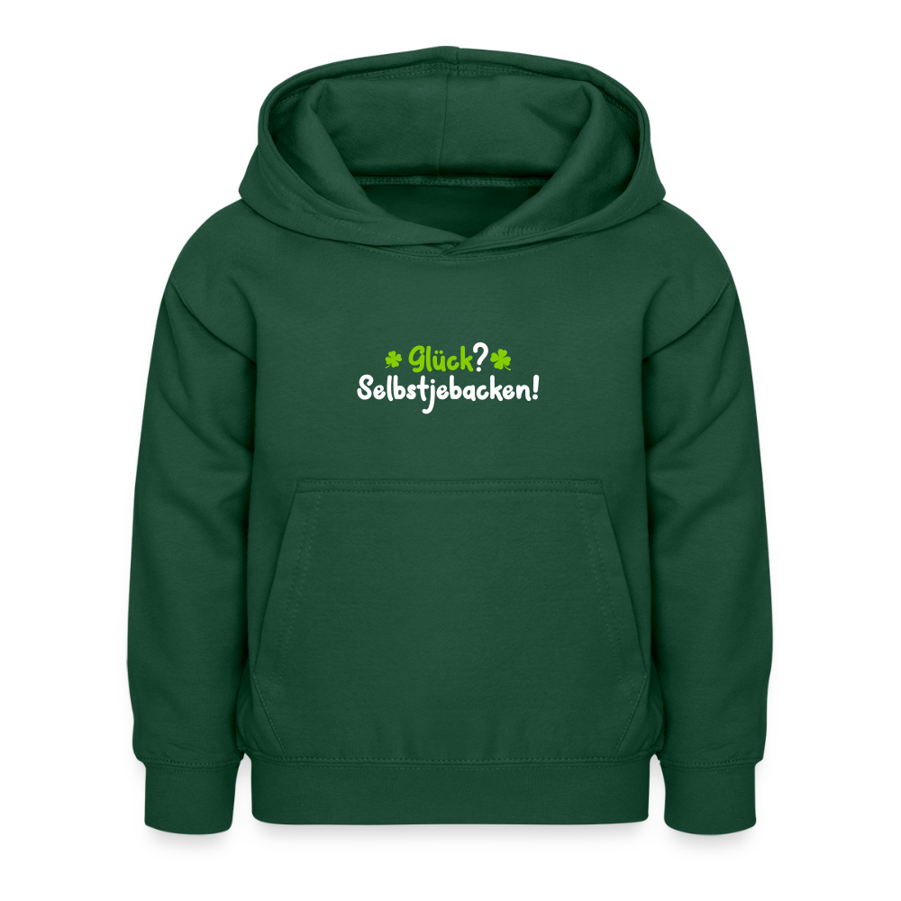 Glück? Selbstjebacken - Kinder Hoodie - Flaschengrün