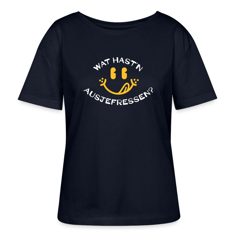 Wat Hast’n Ausjefressen - Relaxed Rundhals Frauen Bio-T-Shirt - Navy