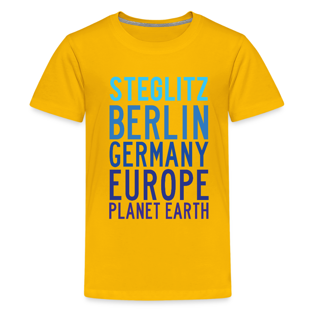 Steglitz Planet Earth - Teenager Premium T-Shirt - Sonnengelb