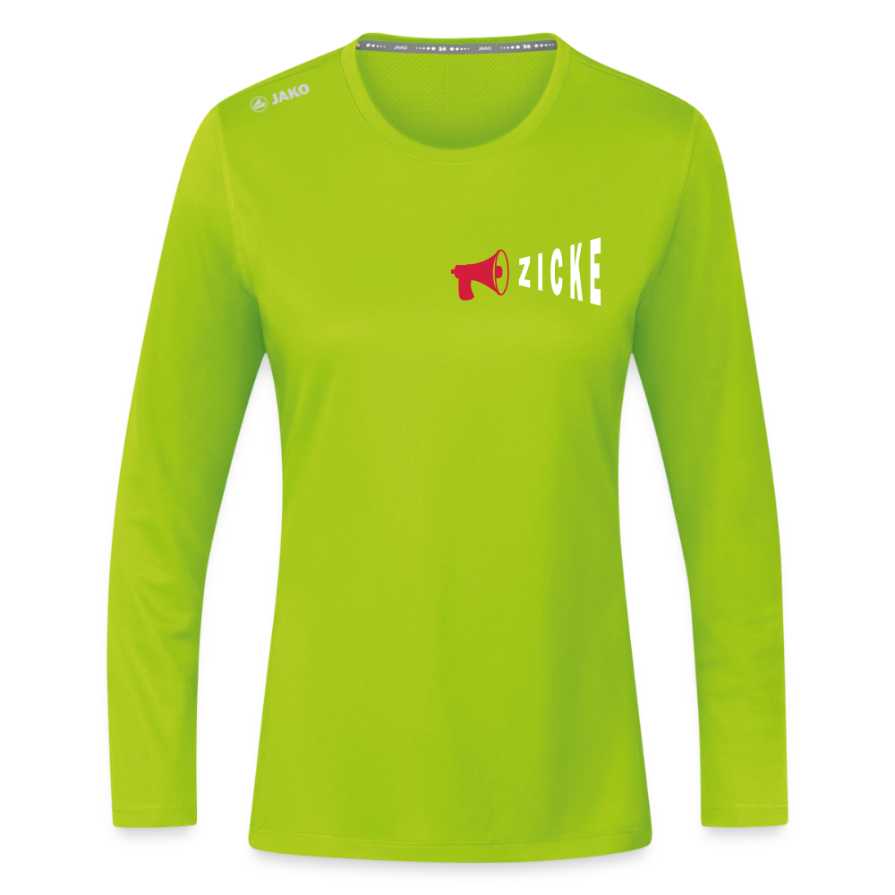 Zicke - Frauen Sport Langarmshirt - Neongrün