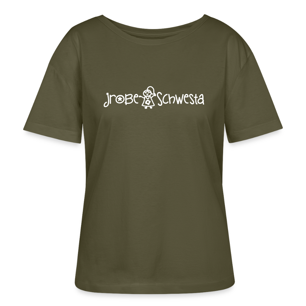 Meene Schwesta - Relaxed Rundhals Frauen Bio-T-Shirt - Khaki