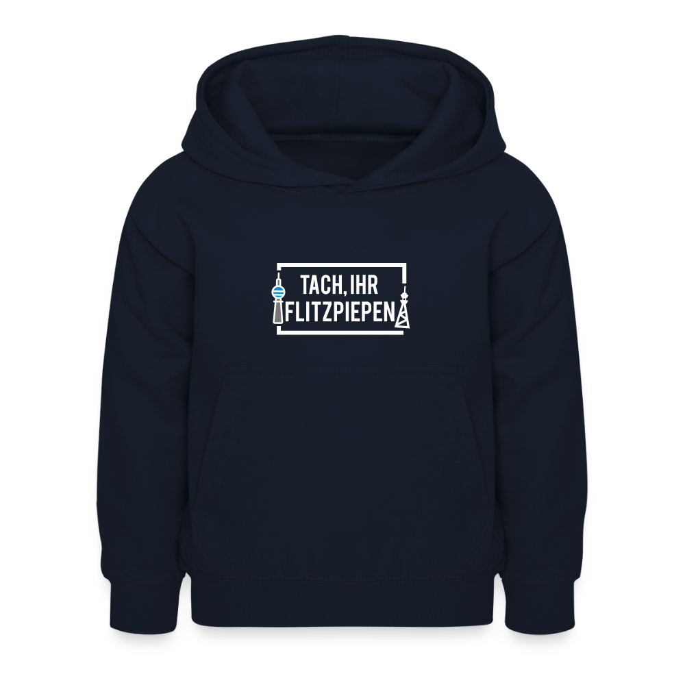 Tach ihr Flitzpiepen - weiß - Kinder Hoodie - Navy