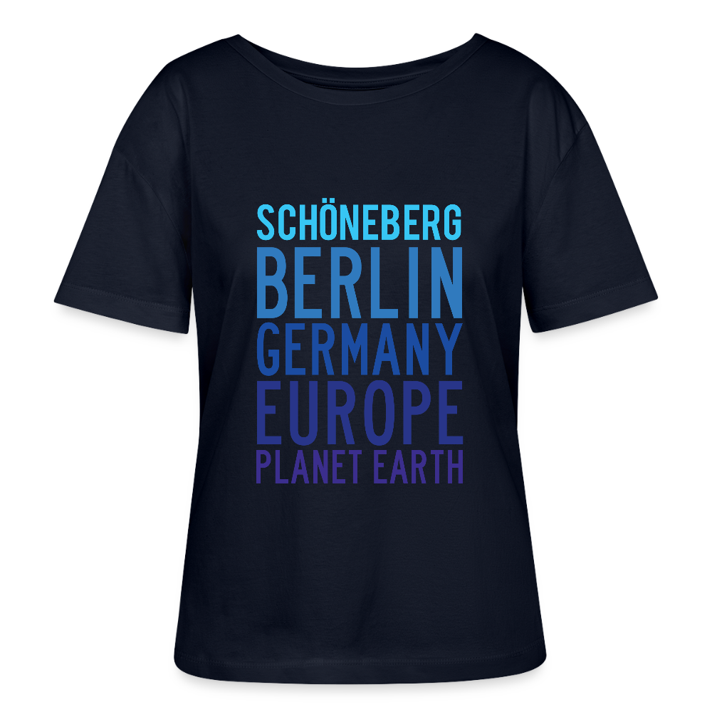 Schöneberg Planet Earth - Relaxed Rundhals Frauen Bio-T-Shirt - Navy