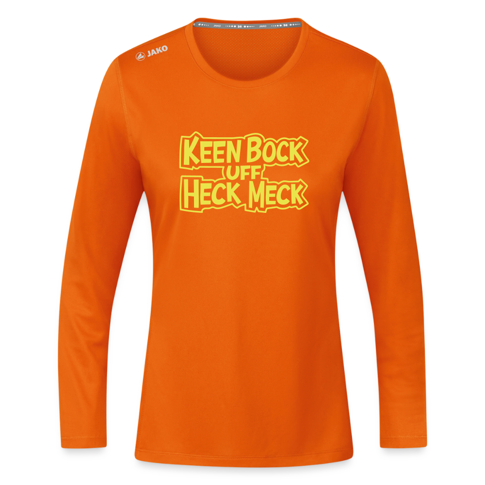 Keen Bock uff Heck Meck - Frauen Sport Langarmshirt - Neonorange
