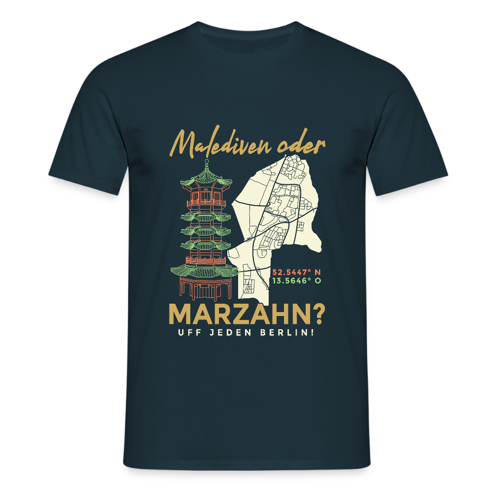 Malediven Oder Marzahn - Männer Premium T-Shirt - Navy