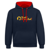 Tach! Ick steh uff Esel! - Kontrast Hoodie - Navy/Rot