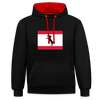 Berliner Flagge mit Hund - Kontrast Hoodie - Schwarz/Rot