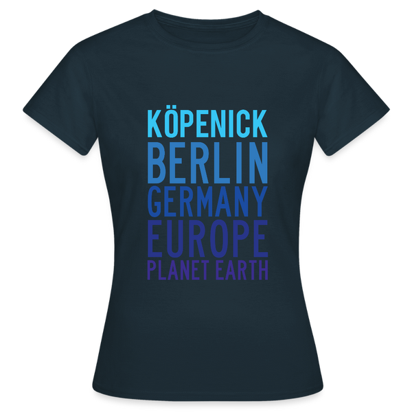Köpenick Planet Earth - Frauen Premium T-Shirt - Navy