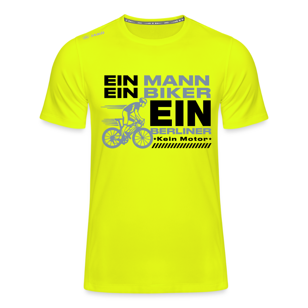 Ein Mann, Ein Biker, Ein Berliner - Männer Sport-Shirt - Neongelb
