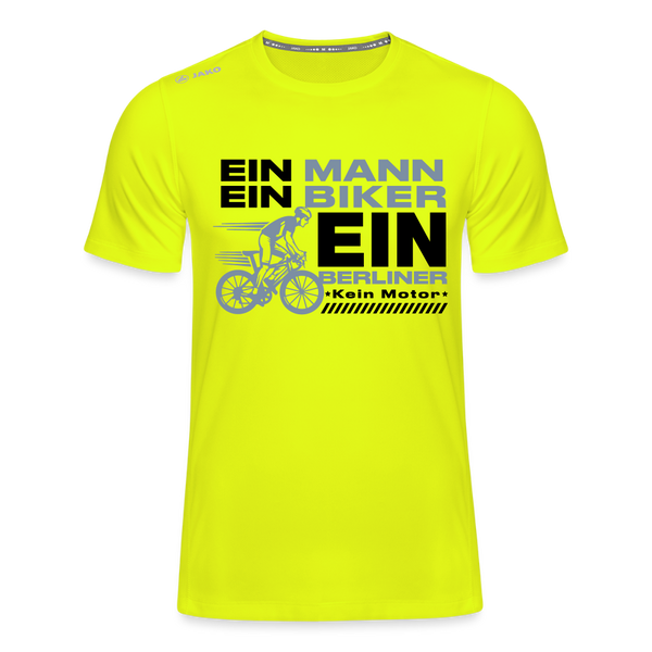 Ein Mann, Ein Biker, Ein Berliner - Männer Sport-Shirt - Neongelb
