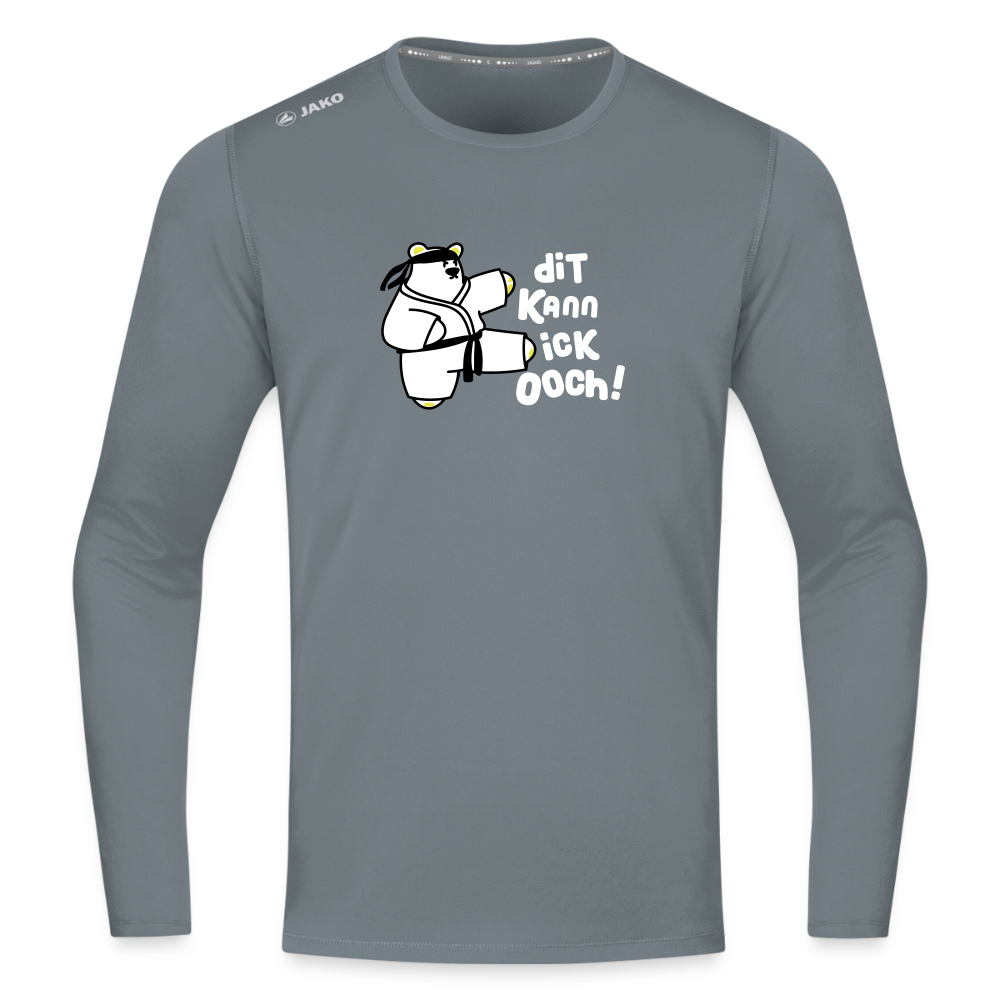 Dit kann ick ooch! - Männer Sport Langamshirt - Grau