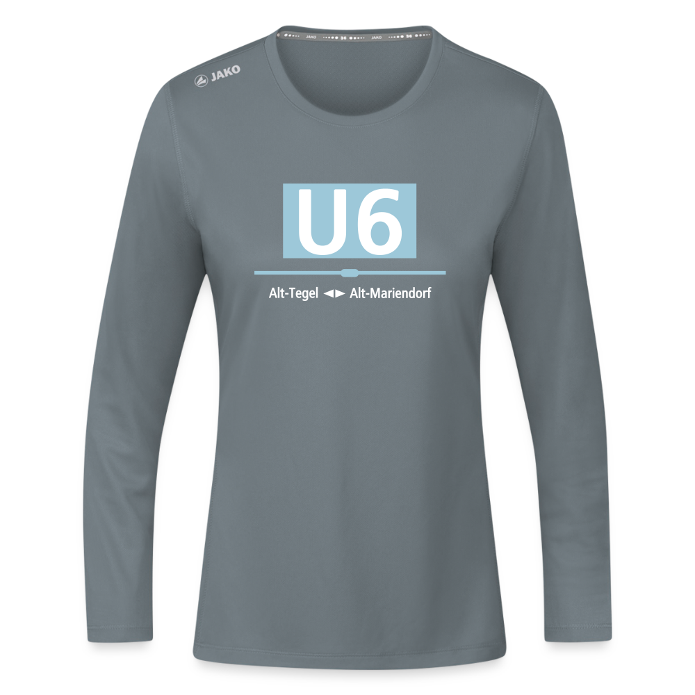 U6 - Frauen Sport Langarmshirt - Grau