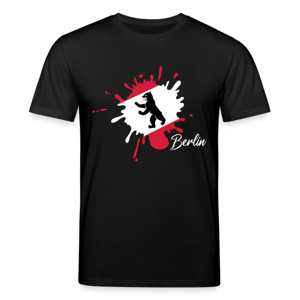 Berlin Klecks Bär - Unisex Bio T-Shirt - Schwarz