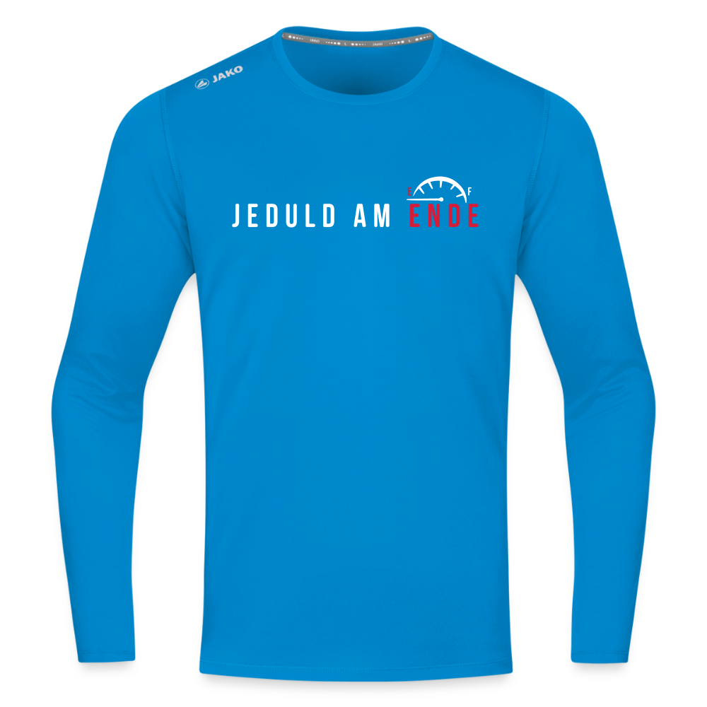 Jeduld am Ende - Männer Sport Langamshirt - Saphirblau