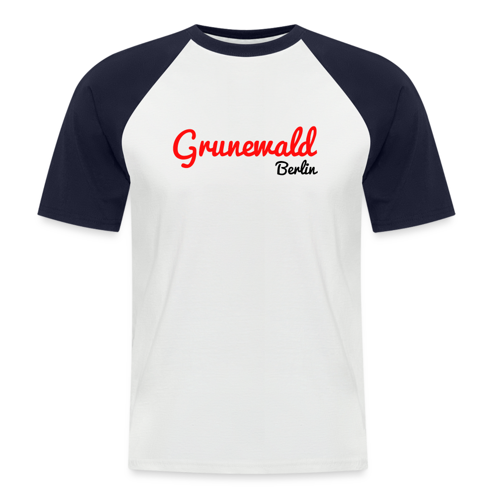 Grunewald Berlin - Männer Baseball T-Shirt - Weiß/Navy