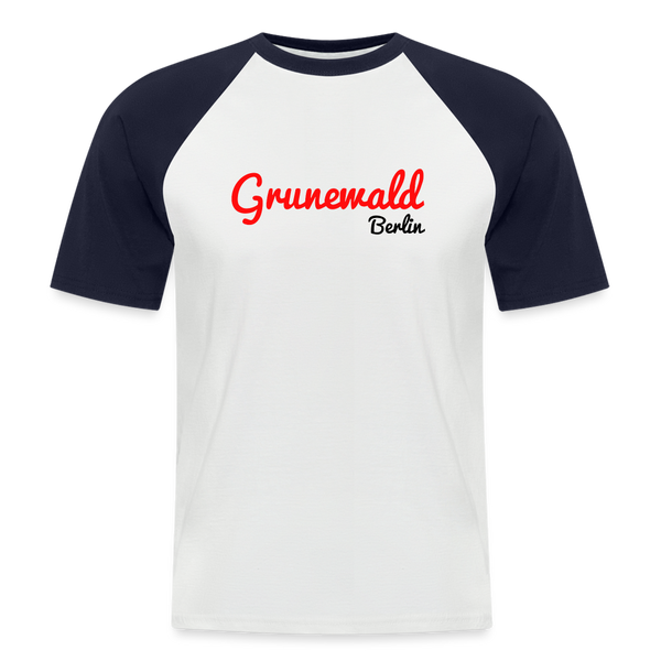 Grunewald Berlin - Männer Baseball T-Shirt - Weiß/Navy