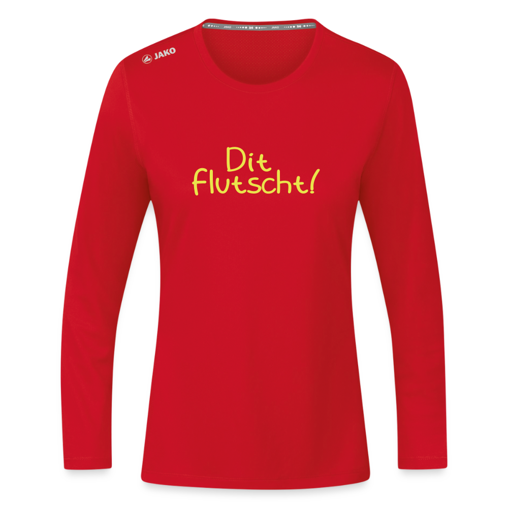 Dit flutscht! - Frauen Sport Langarmshirt - Rot