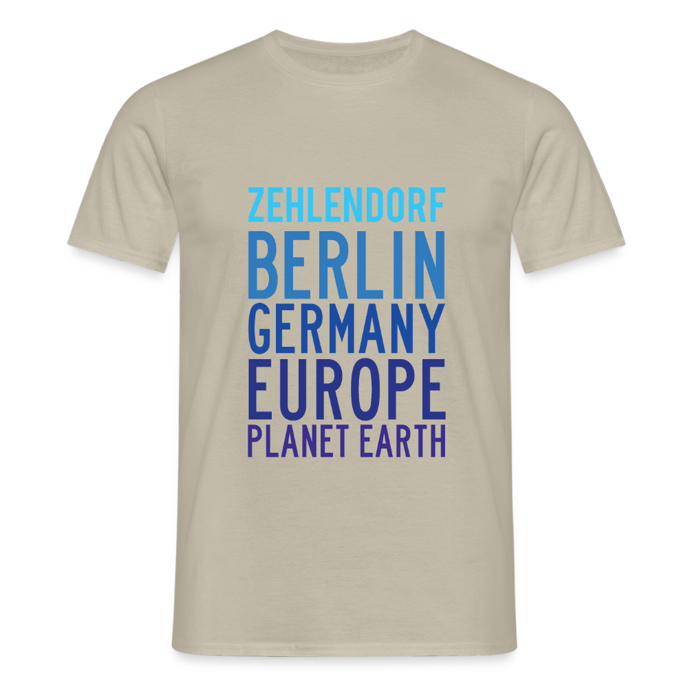 Zehlendorf Planet Earth - Männer Premium T-Shirt - Sandbeige