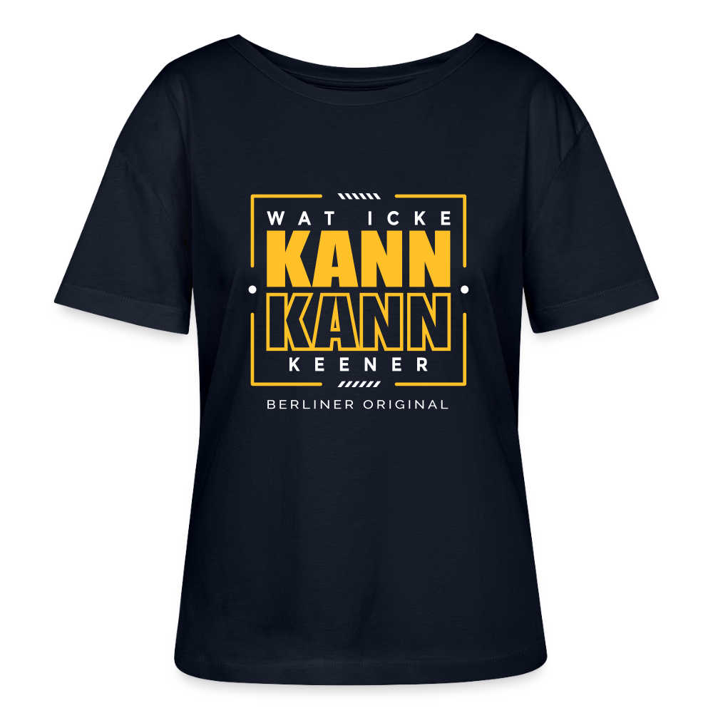 Wat Icke Kann, Kann Keener - Relaxed Rundhals Frauen Bio-T-Shirt - Navy