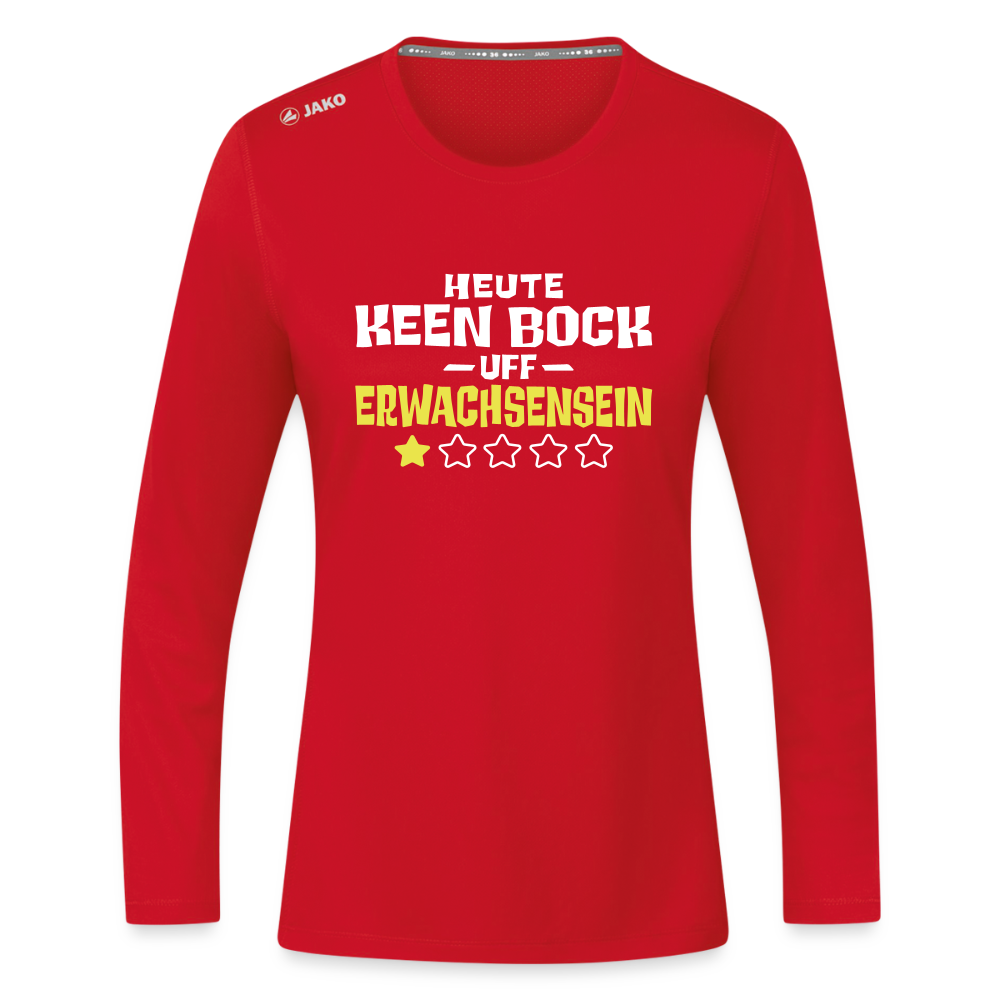 Keen Bock uff Erwachsensein - Frauen Sport Langarmshirt - Rot