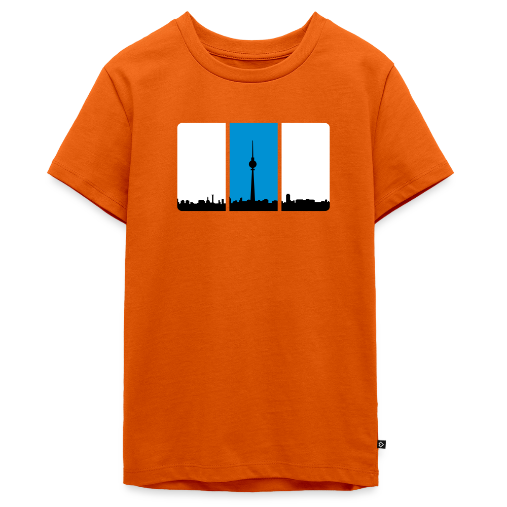 Berliner Skyline in Streifen - Teenager Premium T-Shirt - Orange