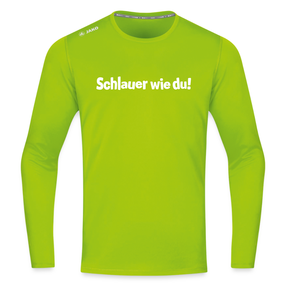 Schlauer wie du! - Männer Sport Langamshirt - Neongrün